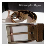 Ermenegildo Zegna Sport. Cinto En Suede. Camello. 32/34.