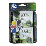 Cartuchos Hp 664xl Negro + 664xl Color Originales