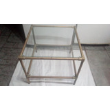 Mesa Ratona De Bronce  Doble Plano Tiene Un Vidrio Alto 42cm