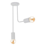 Lampara Aplique Techo Deco Vintage Moderno 2 Luces Apto E27 Color Blanco