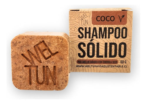 Shampoo Sólido Coco Cabello Seco 60g Vegano Cruelty Free