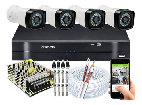 Kit 4 Câmeras Segurança Hd 720p Jortan Dvr Intelbras 4ch