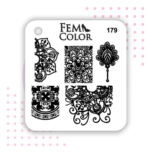 Placa De Stamping Acrilico Lefemme Mod 179  Local Flores