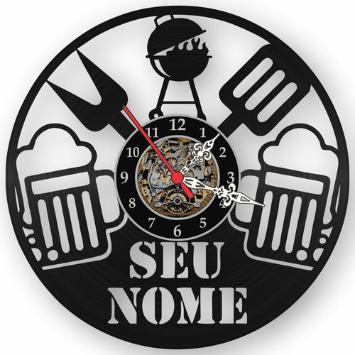 Relógio Personalizado Churrasco Chopp Cerveja Vinil Lp Clock