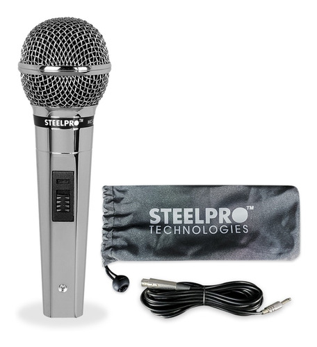 Micrófono Dinámico Profesional Xlr Steelpro Mc-1370 Plateado