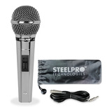 Micrófono Dinámico Profesional Xlr Steelpro Mc-1370 Plateado