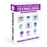 Pack Vectores 200 Logos Tecnologia Diseños Editables #v315