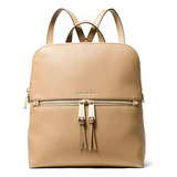 Michael Kors Rhea Zip Mochila Mediana Y Delgada, Camel