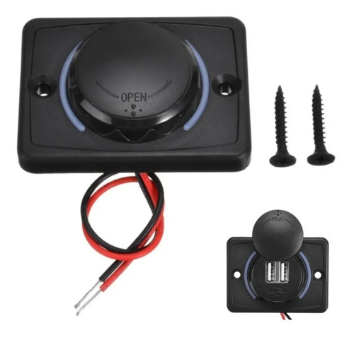 Cargador Usb Plano Con Luz Para Auto Moto O Autobús 12-24v