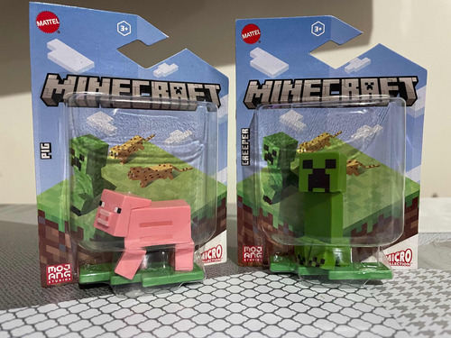 Minecraft Creeper Y Pig Micro Coleccion Mattel Mojang