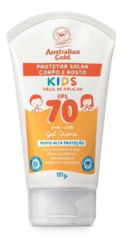 Protetor Solar Australian Gold Kids 70fps Gel Creme 120g