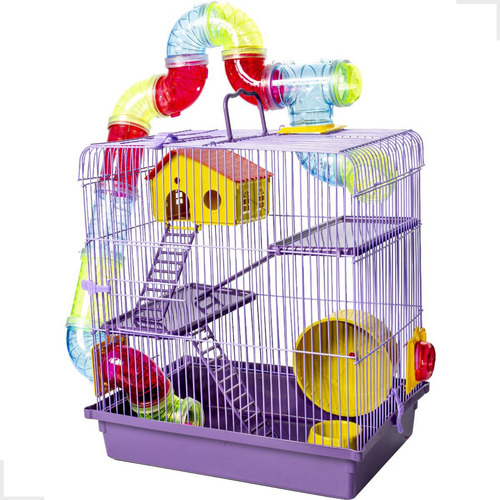 Gaiola Hamster 3 Andares Luxo Tubo Labirinto