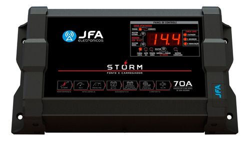 Fonte Automotiva 70a Storm Jfa Medidor Digital Para Som