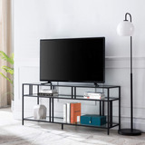 Henn&hart Soporte De Tv Rectangular Con Estantes De Vidrio