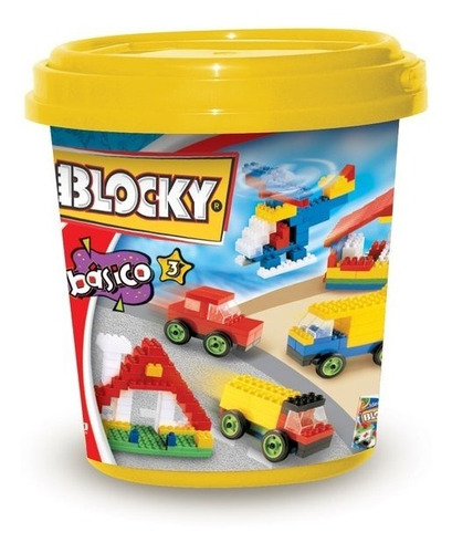 Bloques Blocky Balde Básico 3 Con 200 Piezas Para Armar