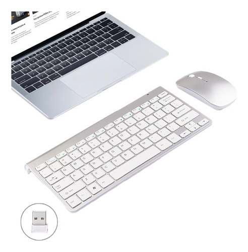 Kit De Teclado Y Mouse Silencioso Inalambrico Español Con Ñ