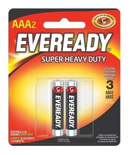 6 Pilas Aaa Triple A Eveready Super Heavy Duty Blister X 2