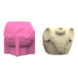 Molde De Silicona For Macetas Con Forma De Mini Elefante .