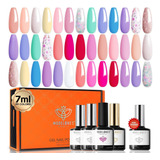 Modelones Kit De Esmalte De Uñas De Gel De 20 Colores, 24 Pi