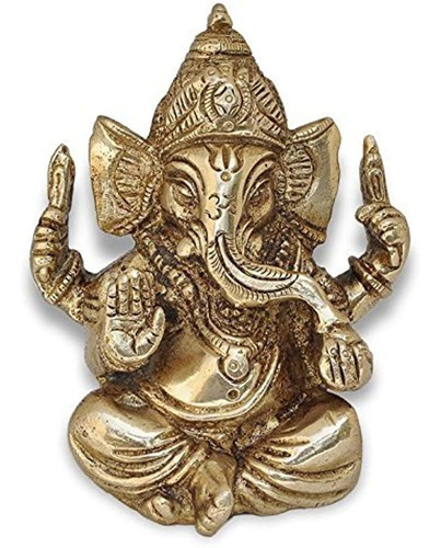 Estatua De Latón De Ganesh Ganpati Escultura Religiosa Artes