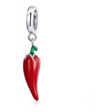 Dije Charm Para Pulsera Manilla Chile Picante En Plata 925