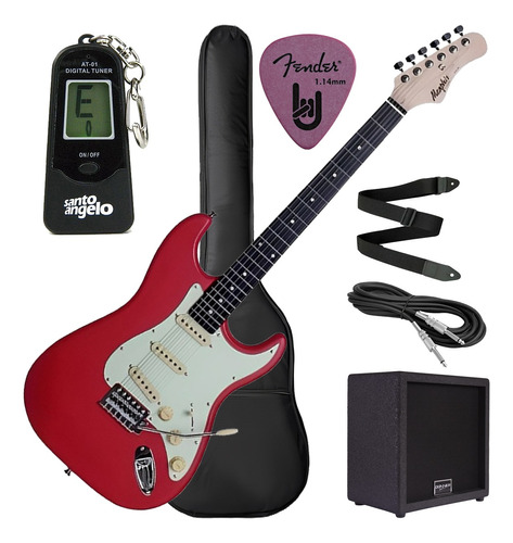 Kit Guitarra Stratocaster Memphis Mg-30 Com Amplificador 