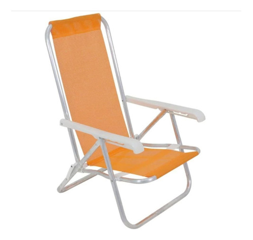 Cadeira Reclinável Lazy Praia/piscina 4 Posições Belfix Cor Laranja