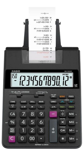 Casio Calculadora Impresora Hr-100rc Negra 12 Digitos Grande