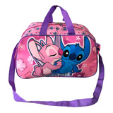 Sacola Bolsa Infantil Viagem Passeio Lilo & Stitch Rosa