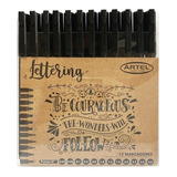 Set 12 Marcadores Lettering Artel Color Del Trazo Negro