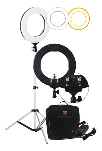 Kit Iluminador Led Ring Light 60w Bicolor Com Tripé 