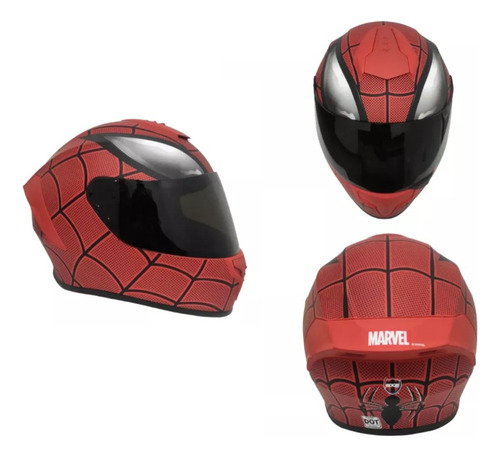 Casco Integral Marvel Edge Frankie Spiderman Certificado Dot