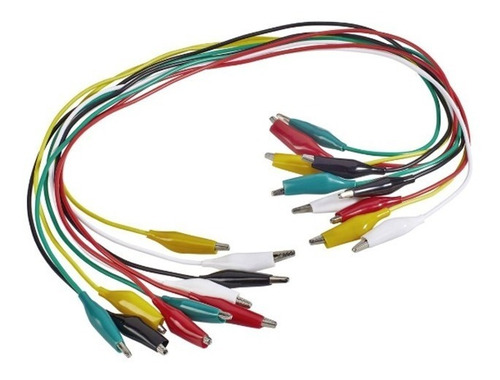 Pack 10 Cables Con Cocodrilo 50cm  Colores Variados Nubbeo