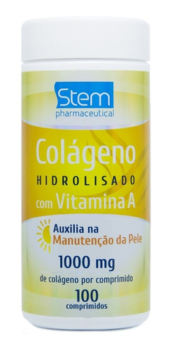 Colágeno Hidrolisado + Vit A Stem 1000mg - 100 Comprimidos