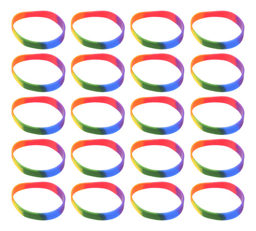 Set De Brazaletes De Silicona Rainbow X10 Pride