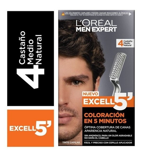 Loreal Tint.men Excell5 Slp 04 Castaño Medio