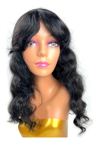 Peruca Cherry Lace Wig De Cabelo Humano Ondulado Com Franja