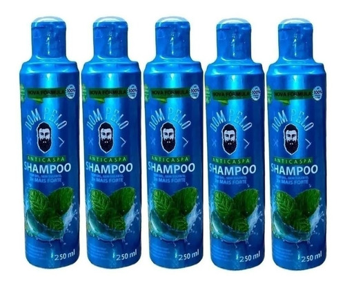 Shampoo Anti Caspa Atacado 5 Unidades Dom Pelo 3 Em 1 Mentol