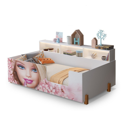 Cama Infantil Juvenil Doçura Boneca Montessori Led E Nichos