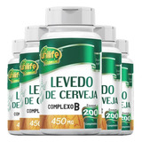 Kit 5 Levedo De Cerveja + Complexo B 200 Compr 450mg Unilife