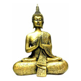 Buda Tibetano Tailandês Sidarta Hindu Estatueta Resina 33cm