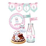 Kit Imprimible Gatita Marie Personalizado Cumpleaños Nena