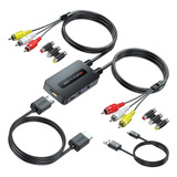 Knisopec 2 Convertidores Rca A Hdmi, Doble Puerto Av A Hdmi,