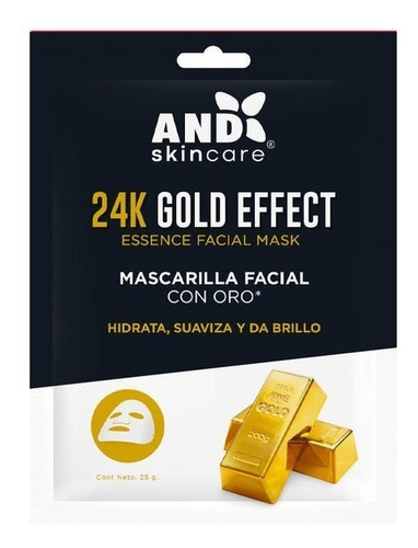 Mascarilla Facial De Tela And Con Esencia De Oro 24k