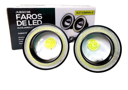 Kit Faro Auxiliar Con Ojo De Ángel Y Lupa 3200lm 7,5 Cm 12v