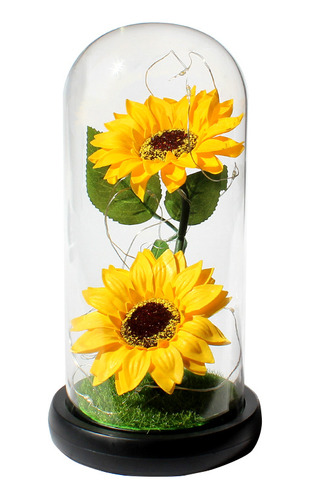 Girasol Artesanal Preservado Incluye Luz Led