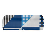 Lençol Avulso Solteiro Percal 100%algodão S/elastico Estampa Cor Geometrico Azul Desenho Do Tecido Estampado