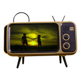 Mini Alto-falante Retro Tv Suporte De Tela De Telefone Celul