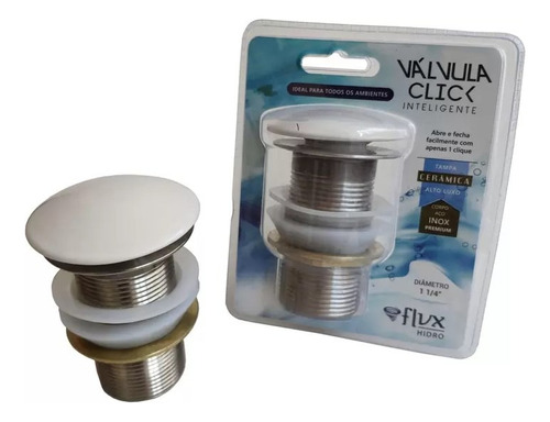 Válvula Click De Inox Com Porcelana Cerâmica Louça 1 1/4