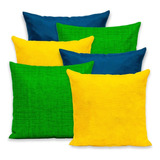 Kit 6 Capas De Almofada Brasil Copa 40cmx40cm Gorgurinho Cor 3